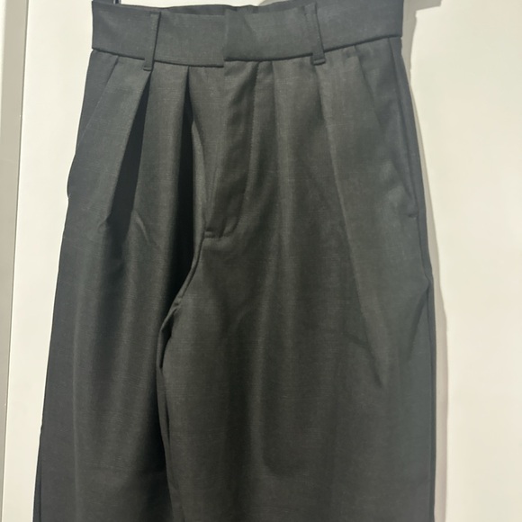 ZARA DARK GRAY PLAID TROUSERS WITH TAPERED HEM - Picture 3 of 8